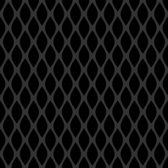 Fototapeta premium Seamless lattice dark grey pattern on black background.