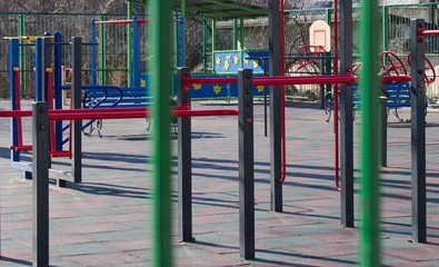 Fototapeta na wymiar deserted playground due to coronavirus quarantine