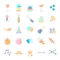 party icon color. Set of party. vector illustration