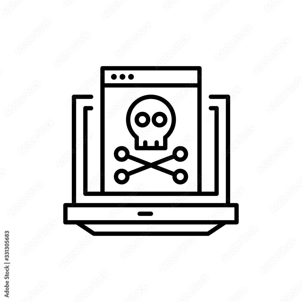 Poster hacking vector icon line illustration.