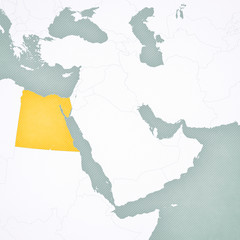 Map of Middle East - Egypt