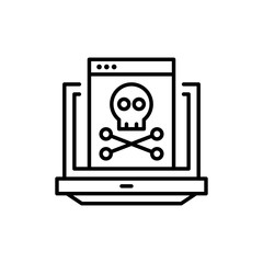 Hacking Vector icon Line Illustration.