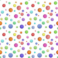 Set of multi-colored buttons for clothes of different sizes. Vector illustration - isolate on a white background.