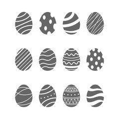 Happy Easter. Easter eggs icons set. Vector illustration