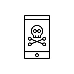 System hacked Vector icon Line Illustration.