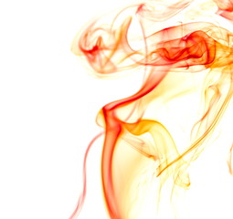Red smoke on white background