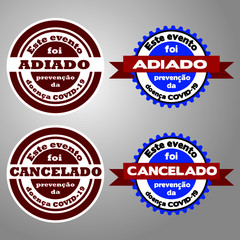 Stamps for canceling and postponing events during the COVID-19 pandemic