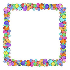 Set of multi-colored buttons for clothes of different sizes. Vector illustration - isolate on a white background.