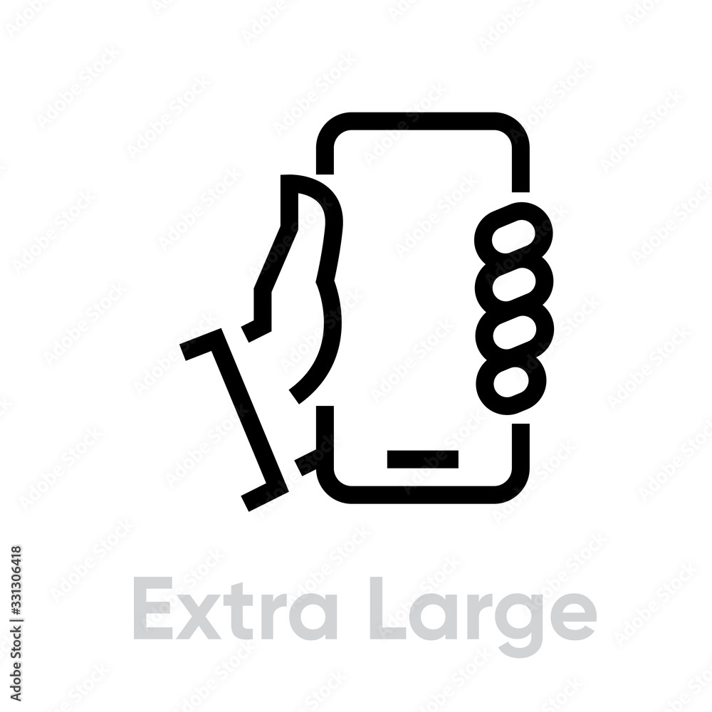 Wall mural extra large phone tech specs icon. editable line vector.