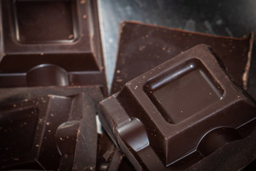 chocolate on wooden background