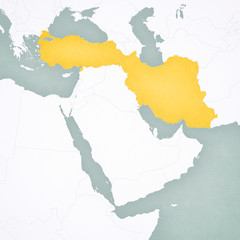 Map of Middle East - Turkey and Iran