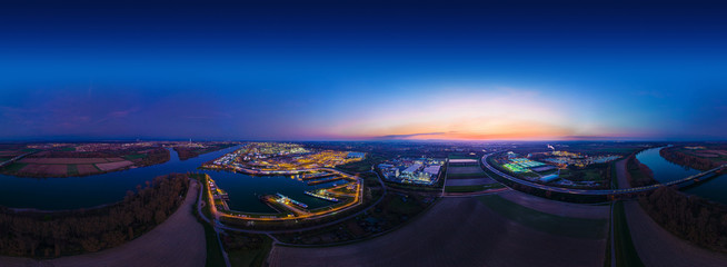 360° panorama of an industrial chemical plant in ludwigshafen germany