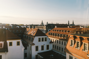 Skyline von Dresden im Morgenlicht