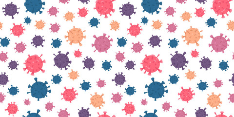 Quarantine, stop coronavirus epidemic design seamless pattern