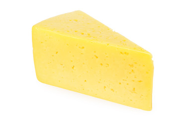 Cut of cheese isolated on a white background
