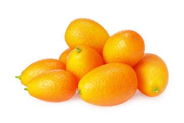 Cumquat or kumquat isolated on white background