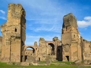 Ruins of Caracalla baths in Rome, Italy