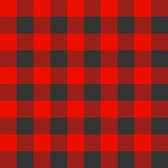 Red and Black Lumberjack plaid seamless pattern. Simple vintage textile design. Seamless vector pattern. Scottish cage. Tartan plaid seamless abstract checkered pattern background