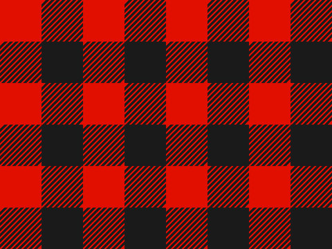 Red and Black Lumberjack plaid seamless pattern. Simple vintage textile design. Seamless vector pattern. Scottish cage. Tartan plaid seamless abstract checkered pattern background