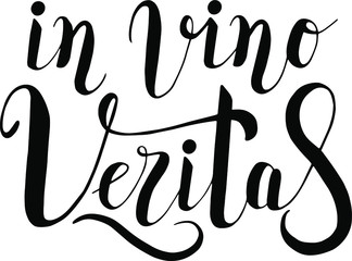 In vino veritas Wine lettering vector