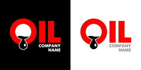 Design a logo template engine oil or oil company. An oil drop flows from a letter. vector illustration