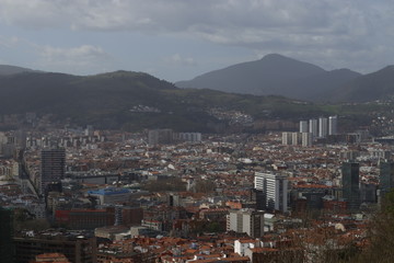 Panoramic view of the town of Bilbao