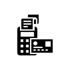 Card Terminal Vector Glyph  Icon Illustration