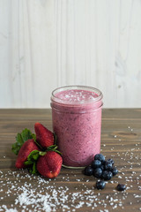 purple berry smoothie for breakfast