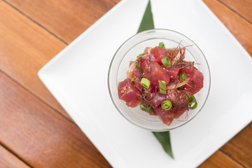 Ahi Poke, Marinated Tsuna Sashimi, Hawaiian Cuisine