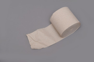 Toilet paper on background.