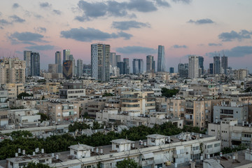 Fototapeta na wymiar Tel Aviv, Israel Cityscape at Dusk