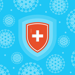Immune system icon in flat style, vector