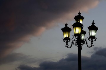 Fototapeta na wymiar Street lantern and night