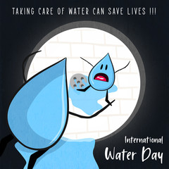 World water day card for domestic waste reduction