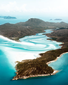 Aerial Whitsundays White Haven Beach 