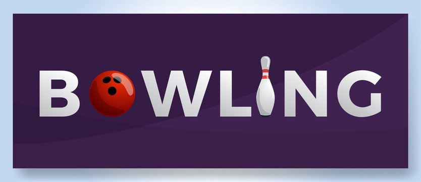 Vector bowling club logo for print, design, internet on purple background vector illustration