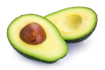 Fresh avocado on white background