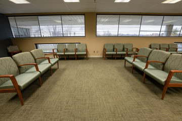 doctor waiting room is empty during corona virus