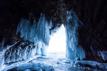 Amazing ice cave in baikal, Russia.