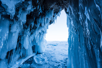 Amazing ice cave in baikal, Russia.