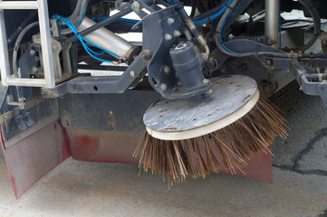 street scrubber broom machine circular brush cleaning