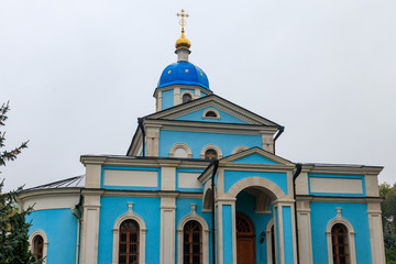 Temple in honor of the Vladimir Icon of the Mother of God of Optina Monastery. Optina Pustyn (literally Opta's hermitage) is an Eastern Orthodox monastery near Kozelsk in Russia