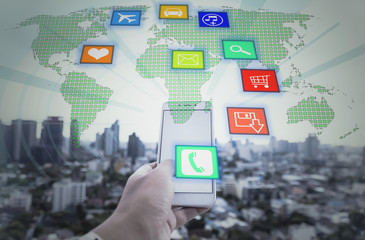 social network concept and Mobile