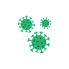 Coronavirus bacteria cell icon, 2019-nCoV. Stop the viral spread symbol