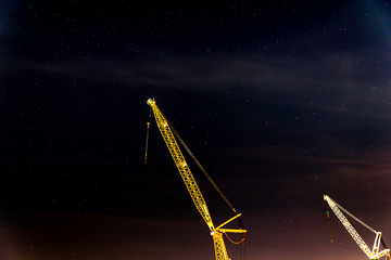 crane at night