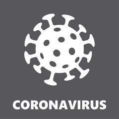 Coronavirus bacteria cell icon, 2019-nCoV. Stop the viral spread symbol