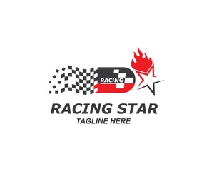 faster logo icon of automotive racing concept
