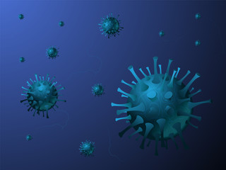 Viral infection. Background image of Coronavirus. Vector.