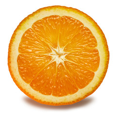 Fresh orange fruit. Orange isolated on white background. With clipping path.