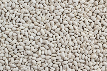 Traditional Turkish Domestic White Beans Background,flat layout